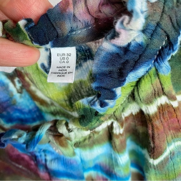 & Other Stories Geode Tie Dye High Neck Tank Top Blouse Women Size 0 XS Colorful - Picture 9 of 14